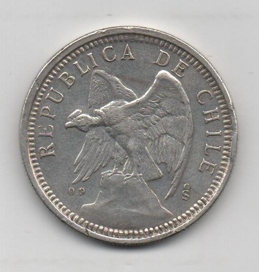 CHILE DEL AÑO 1927 DE 5 PESOS